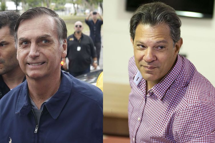 Candidatos à Presidência Jair Bolsonaro (PSL) e Fernando Haddad (PT). Eleições