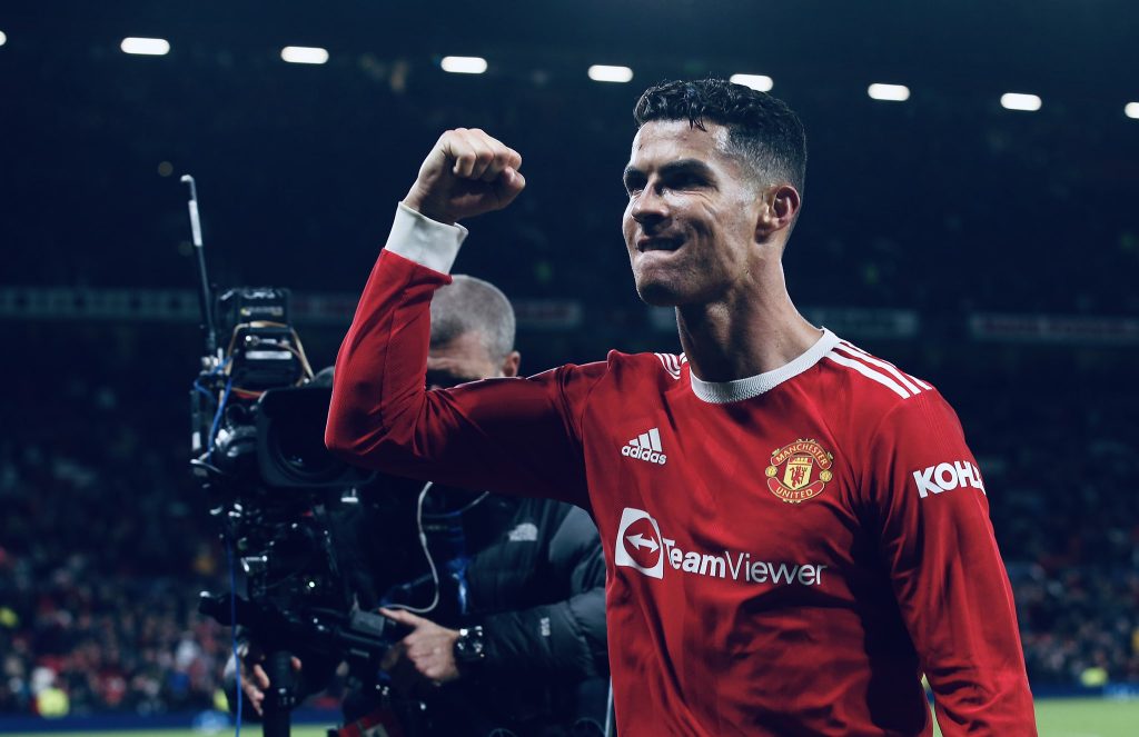 Cristiano Ronaldo comemora vitória do Manchester United pela Liga dos Campeões