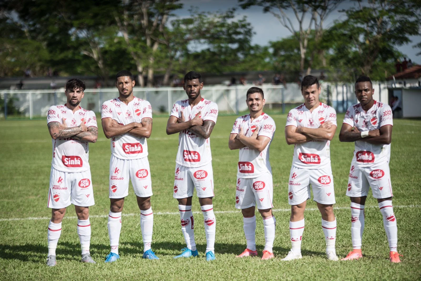 Time do Vila Nova comemora gol contra o Aquidauanense pela Copa Verde