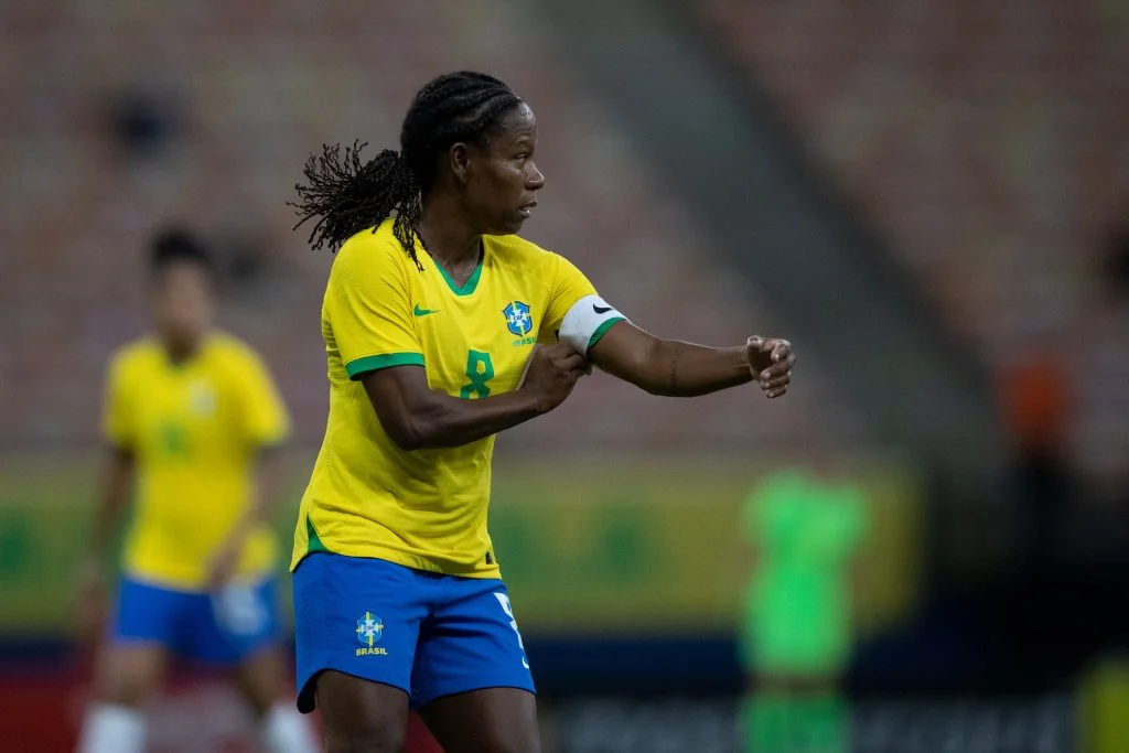 Formiga durante o jogo da Seleção Brasileira contra a Índia