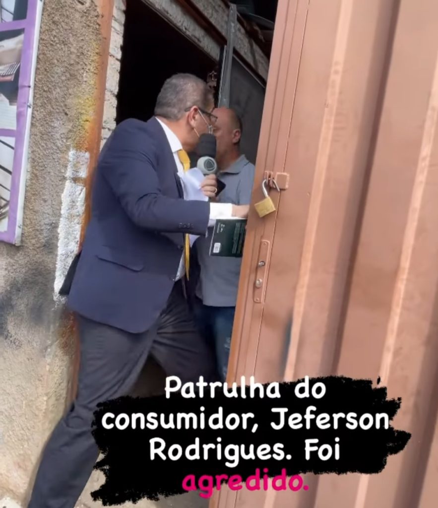 O deputado estadual Jeferson Rodrigues (Republicanos) foi agredido enquanto gravava o quadro Patrulha do Consumidor da Record TV Goiás.