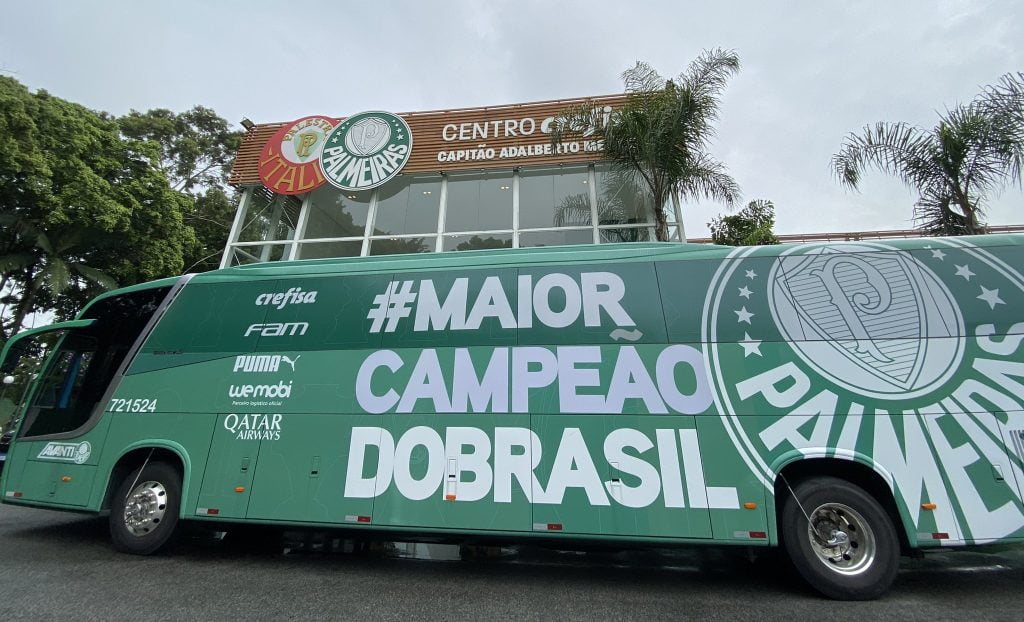 Palmeiras ônibus rumo ao Mundial de Clubes
