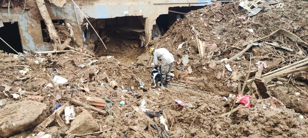 Bombeiros goianos continuam nas buscas por vítimas dos deslizamentos, em Petrópolis