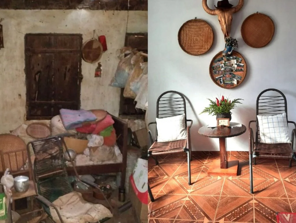 antes e depois casa Orizona