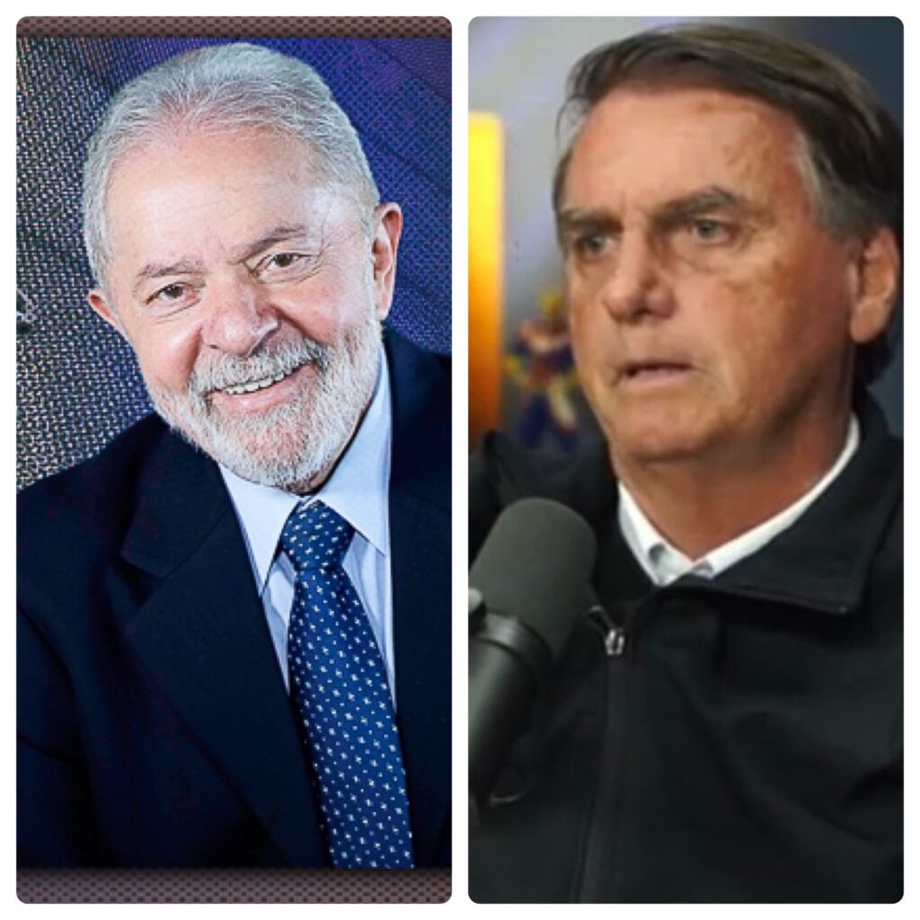 Foto de Lula e Bolsonaro que participam de debate no final do mês de agostoe