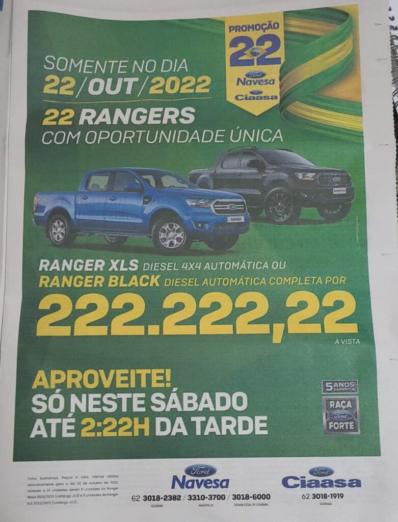 concessionária anúncio Bolsonaro