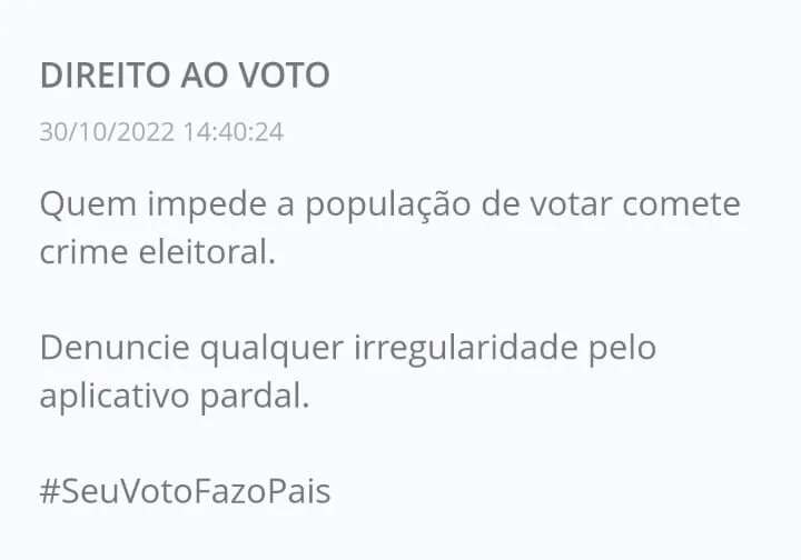 Aplicativo do e-Título notifica usuários: 