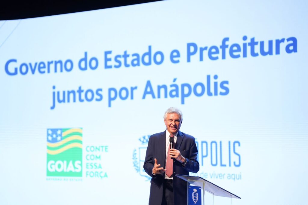 O governador Ronaldo Caiado participou nesta quinta-feira (1º/12), em Anápolis, do lançamento do plano 