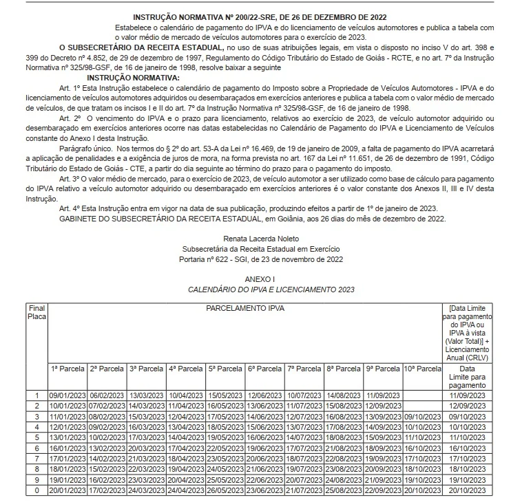 Calendário de pagamento do IPVA inicia em janeiro com possibilidade de parcelamento em até 10 vezes