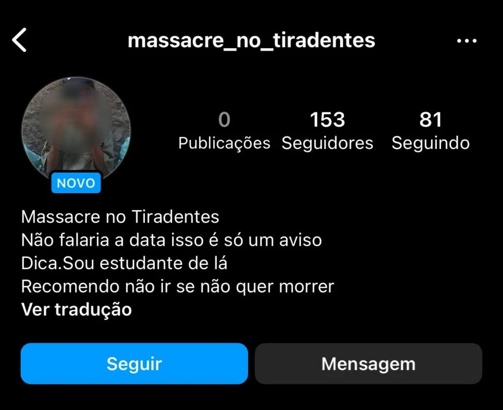 Adolescente é apreendido após ameaçar fazer massacre em escola de Aparecida