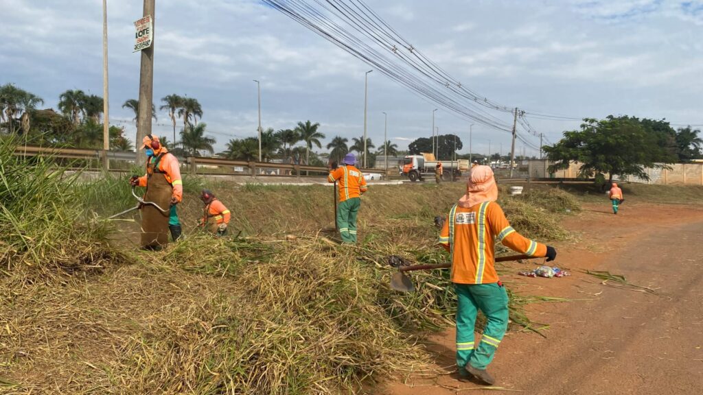 Prefeitura de Goiânia realiza roçagem mecanizada em bairros e limpeza urbana