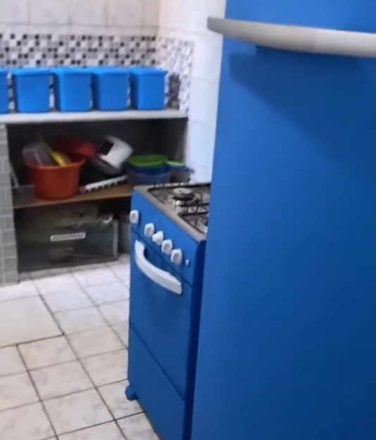 Brasileira pinta móveis da casa de azul e viraliza nas redes sociais