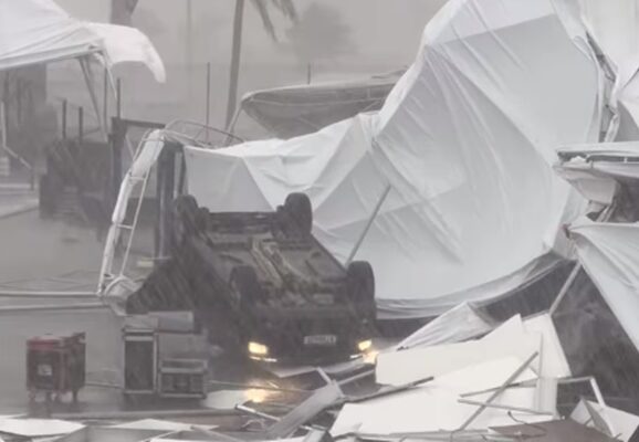 Ventania e chuva deixa uma pessoa ferida em evento no Autódromo de Goiânia