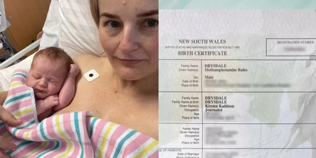 Mãe coloca nome do filho de ‘Metanfetamina é Demais’ para testar cartório na Austrália