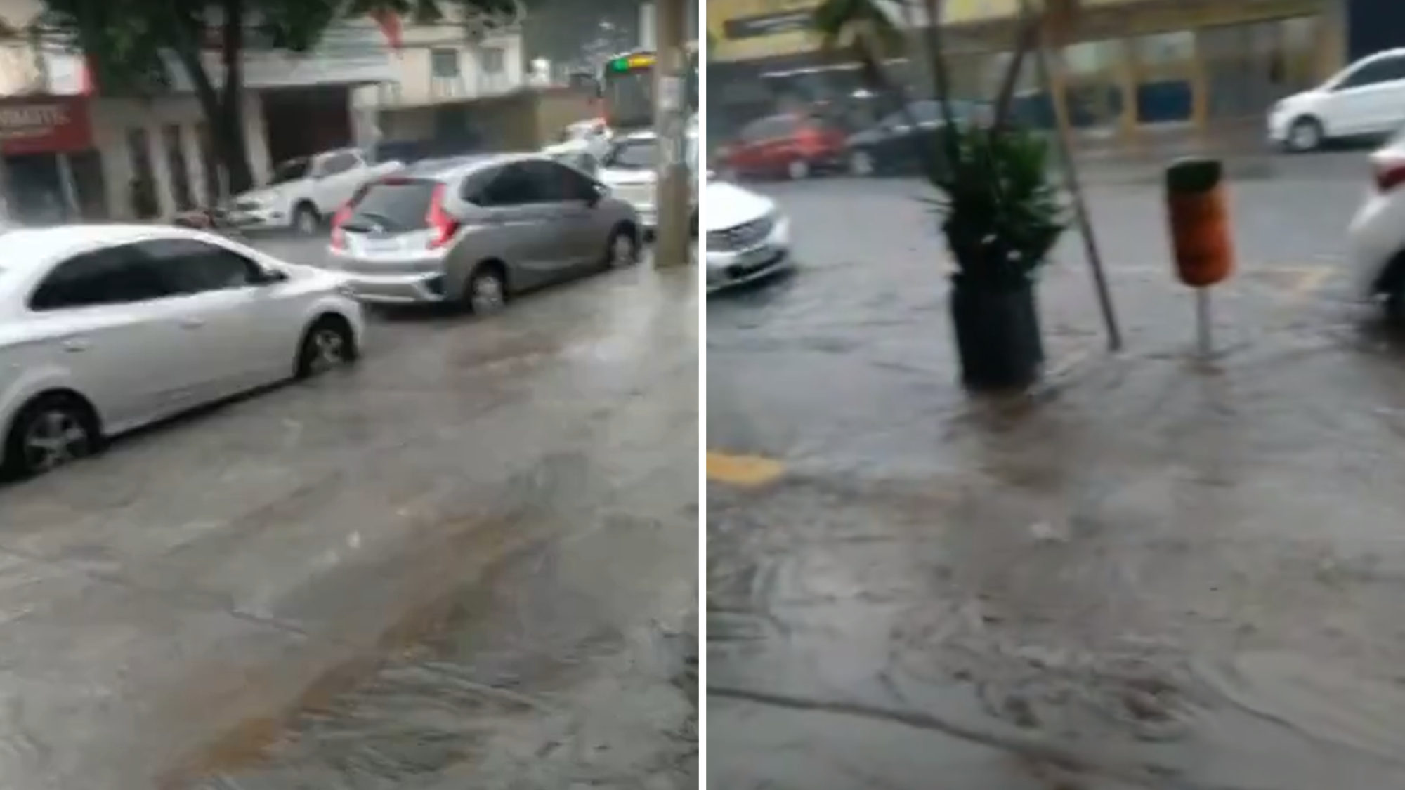 Chuva forte alaga ruas da Região 44 e do Setor Central