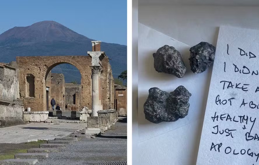 Turista devolve pedras de Pompeia por suposta maldição: “aceite minhas desculpas”