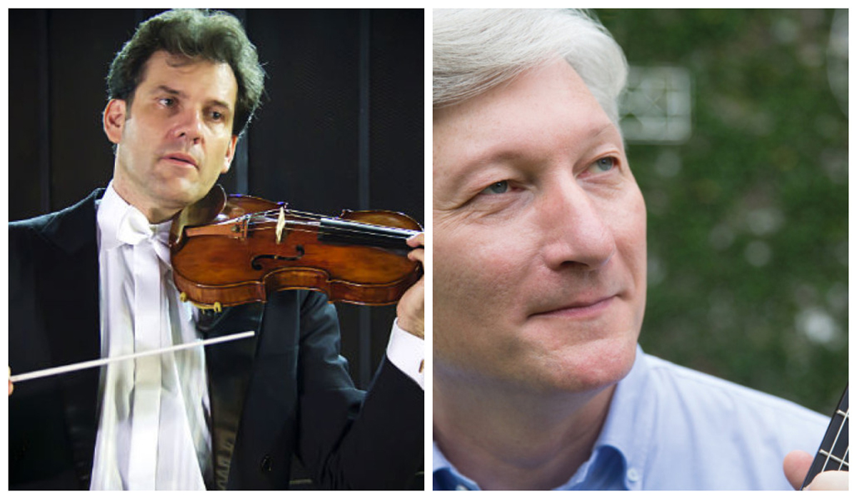 Alessandro Borgomanero (E), violinista ítalo-brasileiro, e Fabio Zanon, renomado regente brasileiro (D), serão os destaques no concerto de abertura da Orquestra Sinfônica Jovem de Goiás