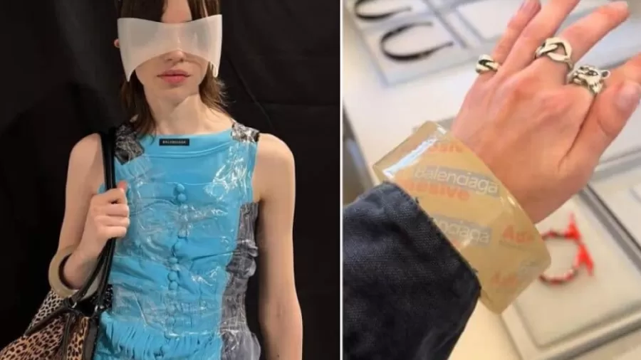 Marca de luxo Balenciaga lança bracelete de fita adesiva por R$ 16 mil