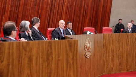 O presidente do Tribunal Superior Eleitoral, ministro Alexandre de Moraes, durante sua última sessão de julgamentos