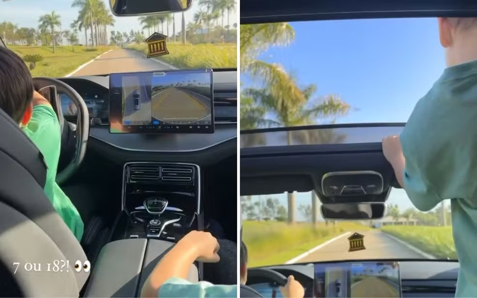 Detran-GO solicita investigação sobre vídeo que mostra filho de 7 anos de Gusttavo Lima dirigindo carro