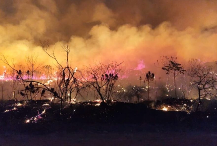 Incêndio no Parque Estadual dos Pireneus (Foto: Governo de Goiás)