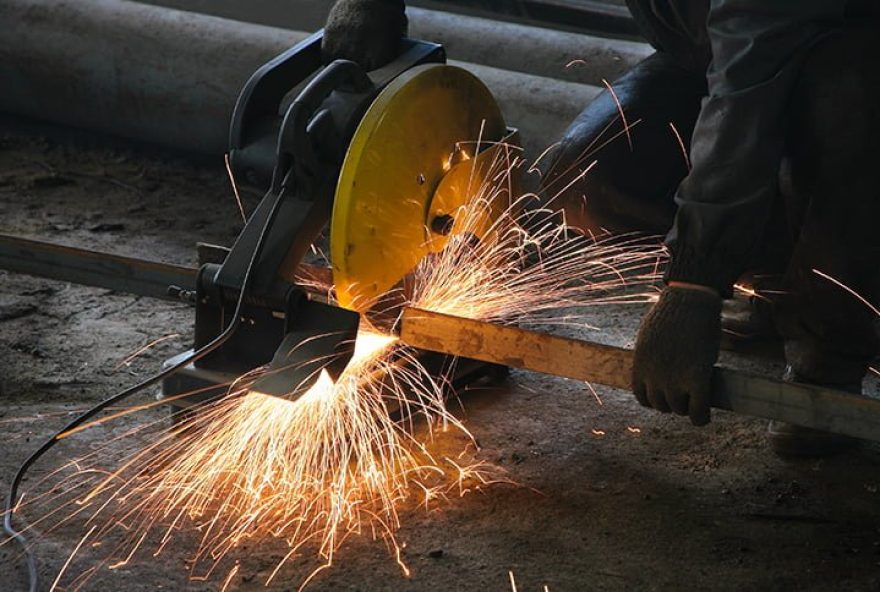 Cutting metal on modern plant