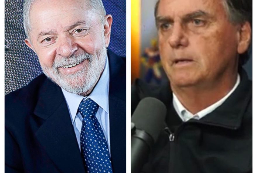 Foto de Lula e Bolsonaro que participam de debate no final do mês de agostoe