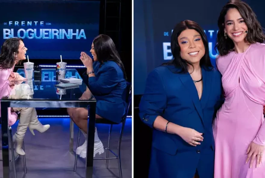 Bruna Marquezine divertiu o público na noite da segunda-feira, 30, no programa De Frente com a Blogueirinha (Reprodução/Redes Sociais)