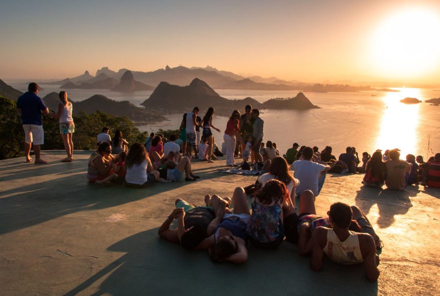 People Watching Sunset in Rio de Janeiro from Niteroi