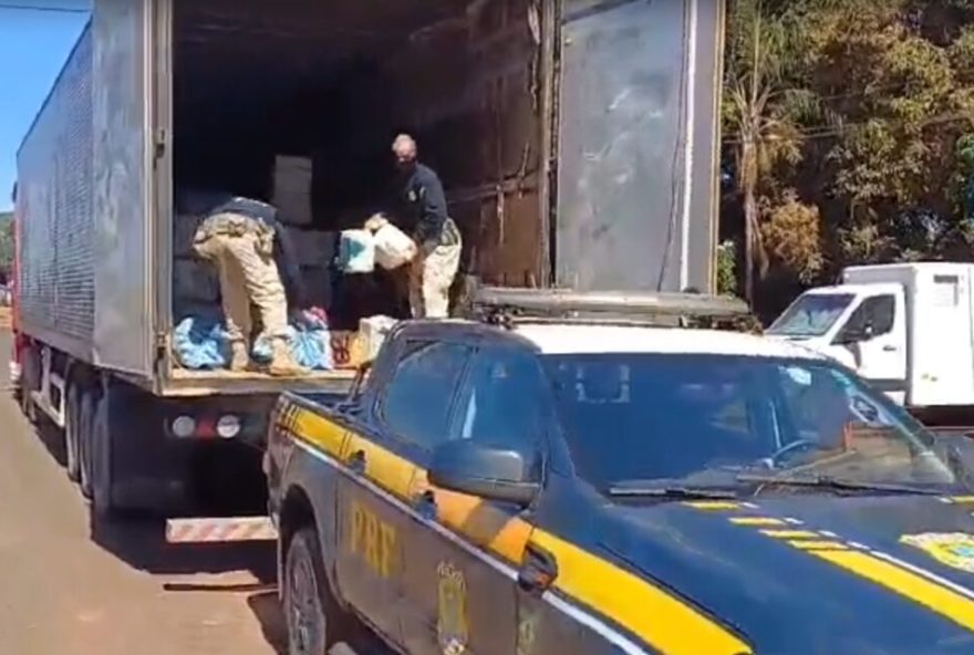 Motorista de carreta é preso com variedades de drogas em Jataí (Foto: Reprodução - PRF)