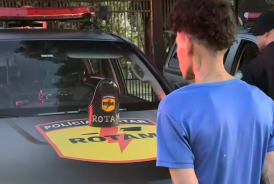 Homem preso por tentativa de homicídio (Foto: Reprodução)