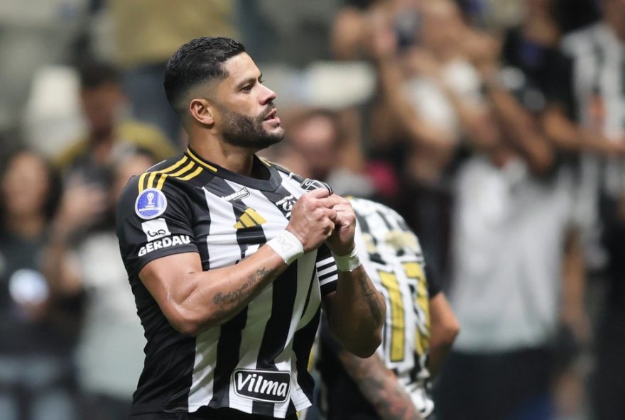 MG - BELO HORIZONTE - 14/08/2025 - COPA SUL-AMERICANA 2025, ATLETICO-MG X GODOY CRUZ - Hulk jogador do Atletico-MG comemora seu gol durante partida contra o Godoy Cruz no estadio Arena MRV pelo campeonato Copa Sul-americana 2025. Foto: Gilson Lobo/AGIF