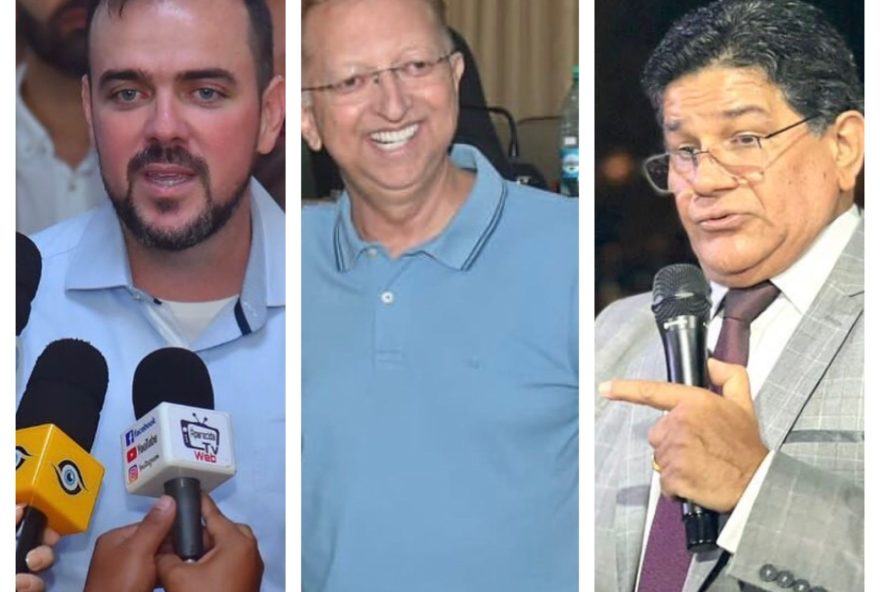 da esquerda para direita: Gustavo Mendanha, João Campos e pastor Gilmar Santos (Foto: Reprodução Instagram)