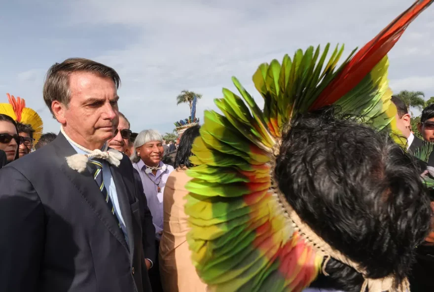 "Os cuidados com a saúde indígena são uma das prioridades do Governo Federal“, afirmou Jair, embora desde 2021 a atuação negligente da gestão dele junto ao grupo esteja sendo denunciada. (Foto: Marcos Corrêa/PR)