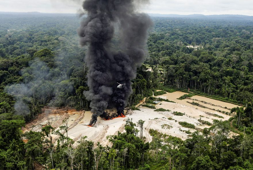 Machines are destroyed at an illegal gold mine during an operation conducted by agents of the Brazilian Institute for the Environment and Renewable Natural Resources, or Ibama, in national parks near Novo Progresso, southeast of Para state, Brazil, November 5, 2018. REUTERS/Ricardo Moraes   SEARCH 