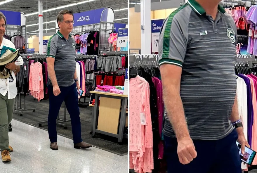 Bolsonaro usando camisa do time Goiás (Reprodução/Twitter)