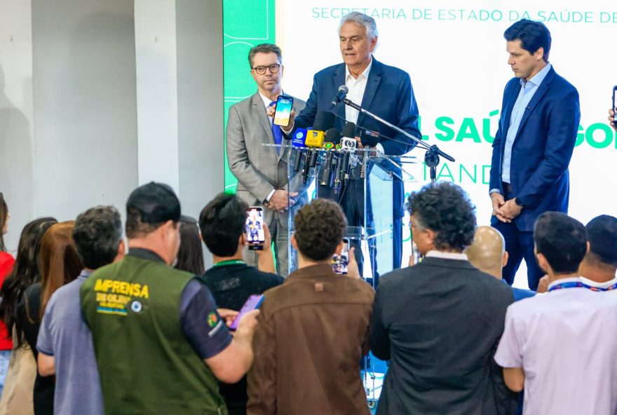 Governador Ronaldo Caiado lançou nesta quinta-feira (10/07) o Canal Saúde Goiás (Foto: Wesley Costa)