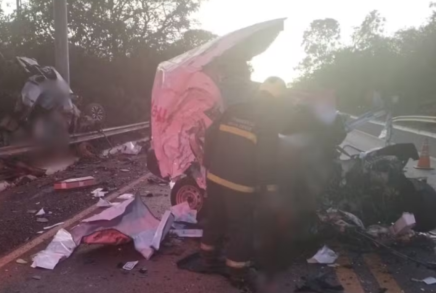 Acidente foi registrado na divisa entre Goiás e Minas Gerais. Circunstâncias serão investigadas pela Polícia Civil. (Foto: Reprodução/Corpo de Bombeiros)