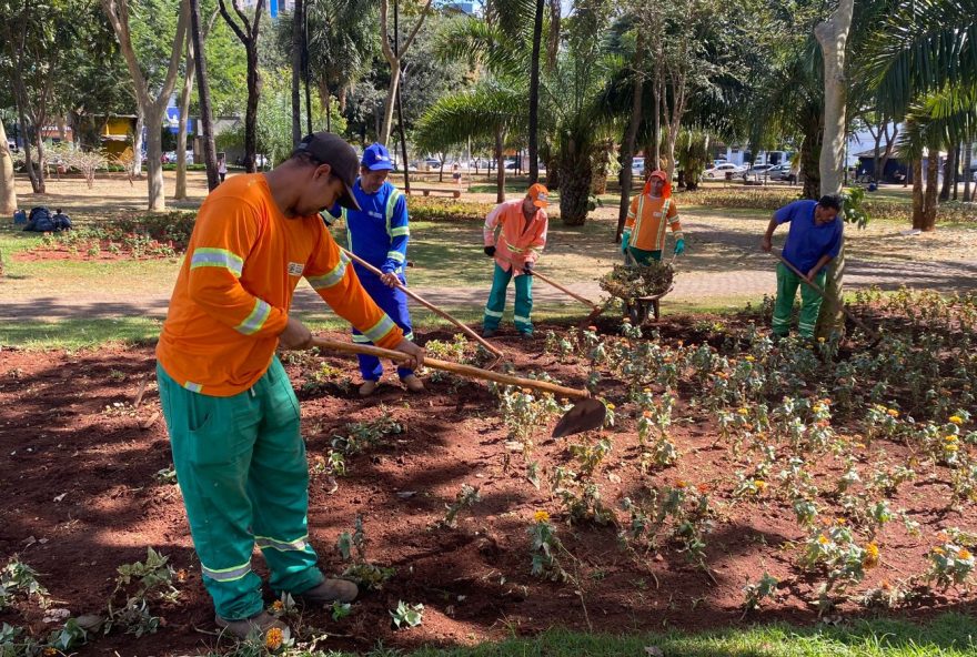 Prefeitura revitaliza canteiros da Tamandaré e paisagismo na Praça Cívica