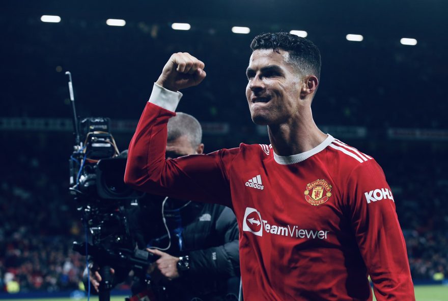 Cristiano Ronaldo comemora vitória do Manchester United pela Liga dos Campeões