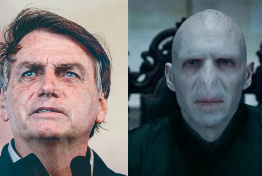 Internautas relacionam Bolsonaro com 'Voldemort' após ele desembarcar no Brasil em uma aeronave temática da saga Harry Potter (Reprodução)