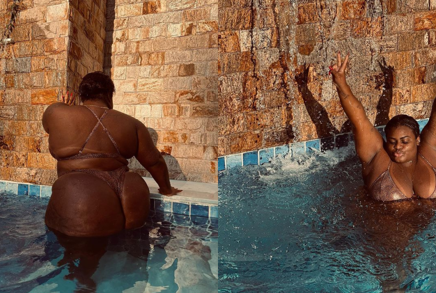 Famosa curtiu piscina no fim de semana e fez uma sessão de fotos. (Reprodução/Instagram)