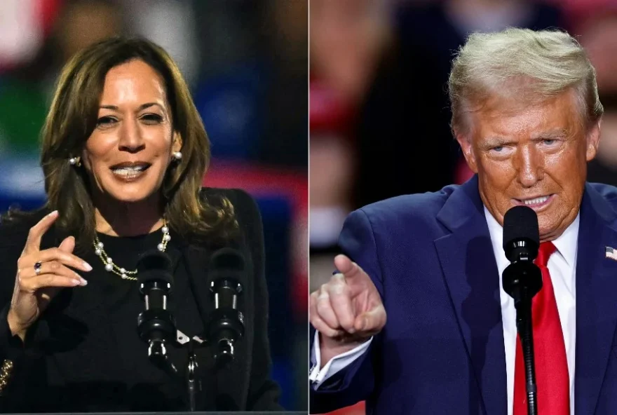 Kamala Harris e Donald Trump. Fotos: Angela Weiss/AFP e Kamil Krzaczynski/AFP