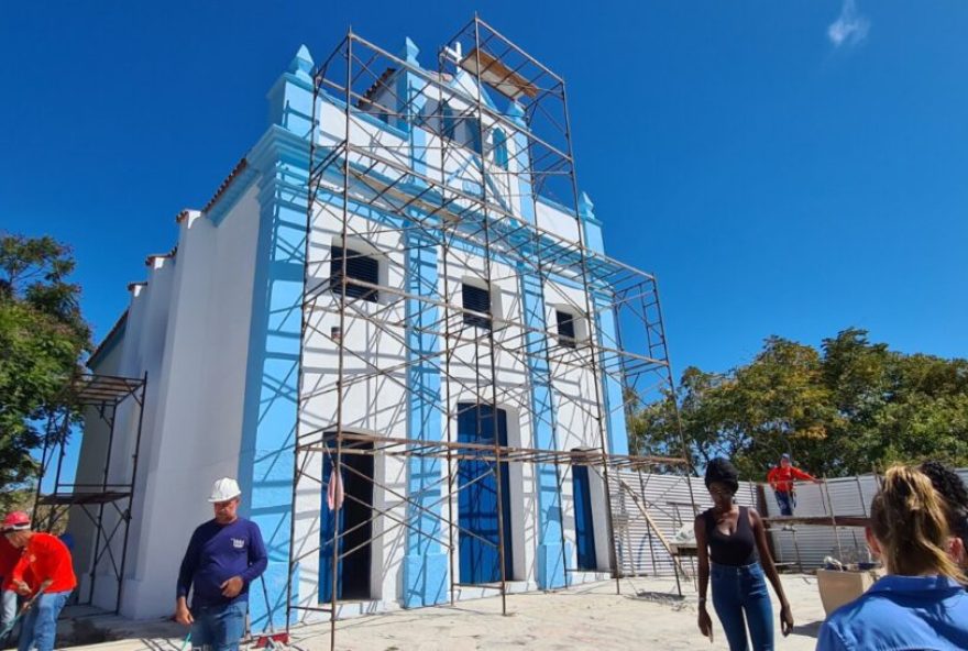 Igreja Nossa Senhora de Aparecida, no antigo povoado de Areias, na cidade de Goiás, será reinaugurada em julho deste ano 
(Foto: Secult)