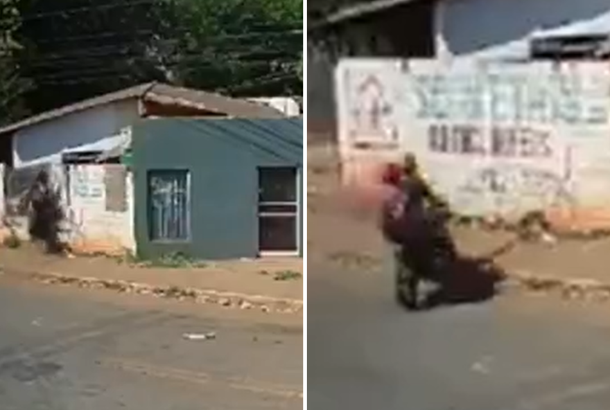 Motoqueiro perde controle e derruba muro de residência em Jataí