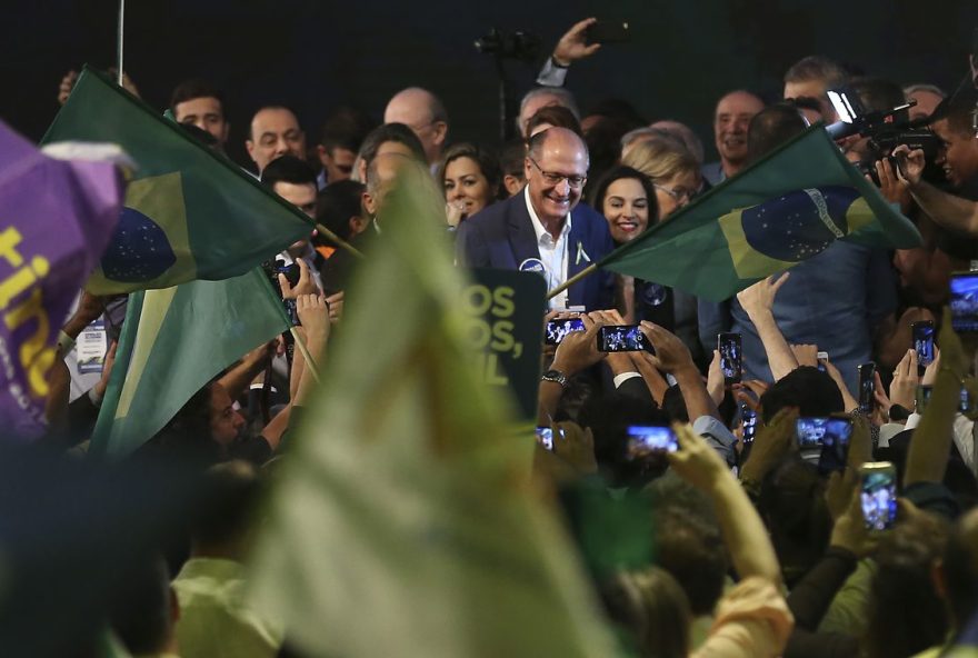 Convenção Nacional do PSDB, em Brasília, lança Geraldo Alckmin como seu candidato à Presidência da República. / Foto: José Cruz / Agência Brasil.