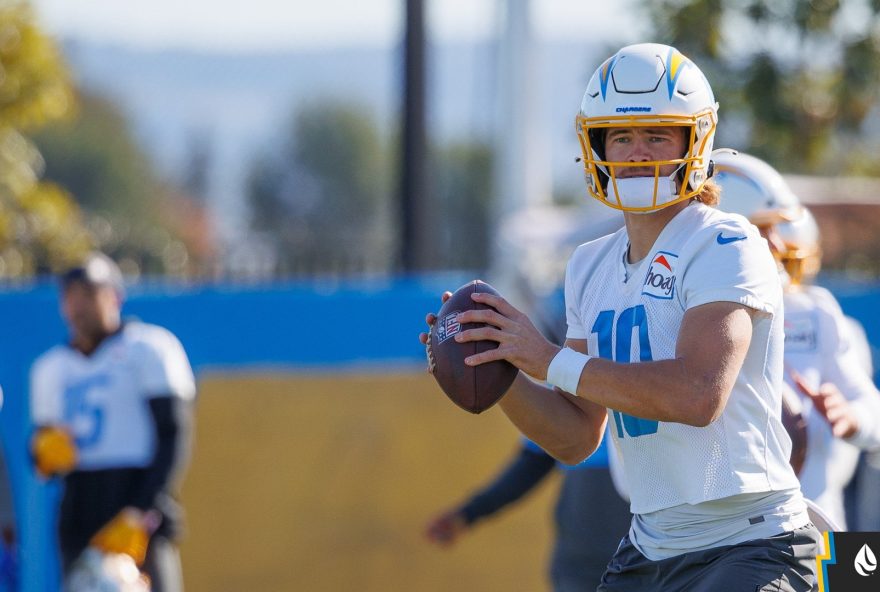 Los Angeles Chargers no treino para jogo da NFL