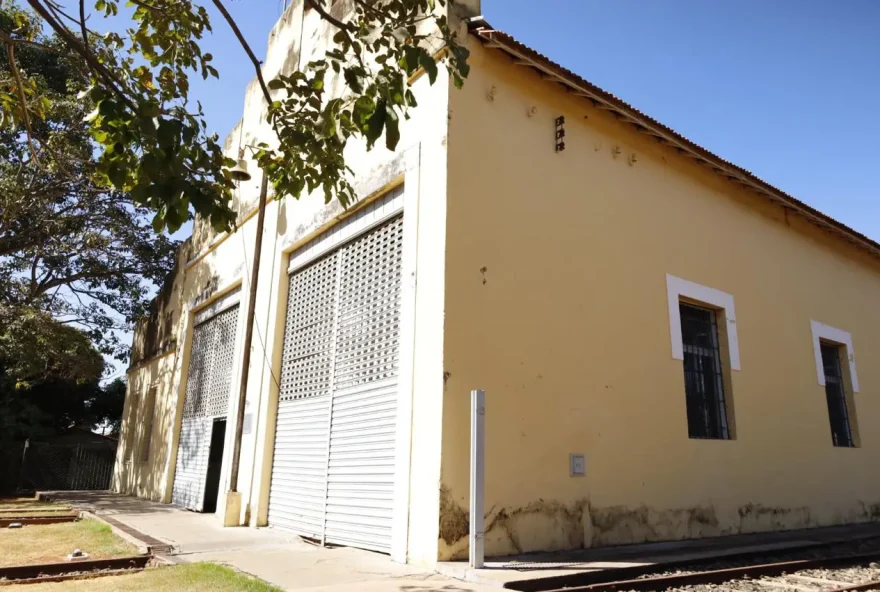 Obras do Museu Ferroviário de Pires do Rio seguem em ritmo acelerado (Foto: Secult Goiás)