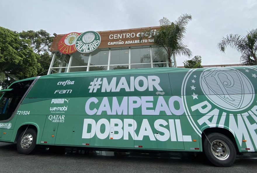 Palmeiras ônibus rumo ao Mundial de Clubes