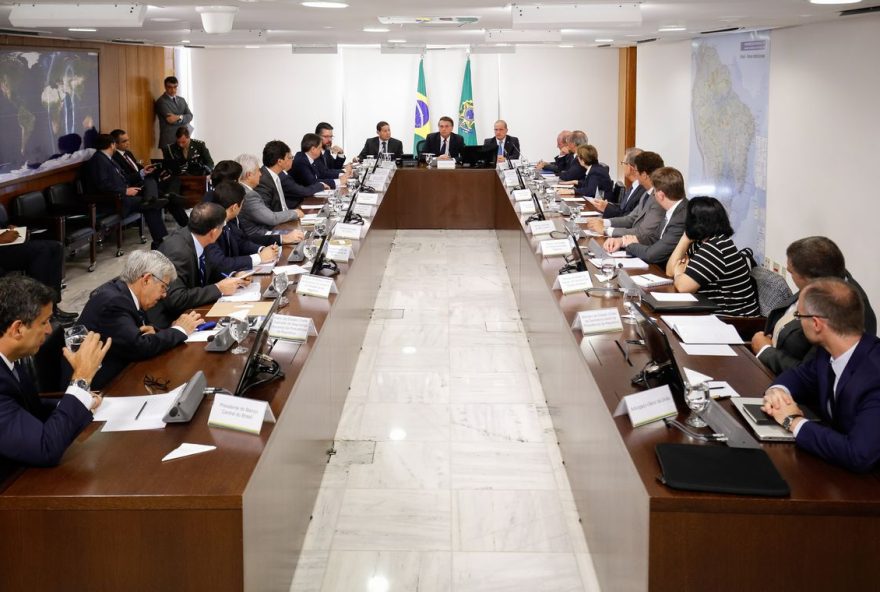 (Brasília - DF, 08/01/2019) Presidente da República, Jair Bolsonaro durante reunião do Conselho de Governo.
Foto: Alan Santos/PR.